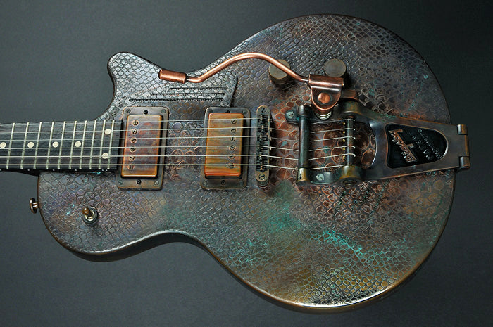 08175 Antique Copper Snakeskin SteelDeville with B7 Bigsby