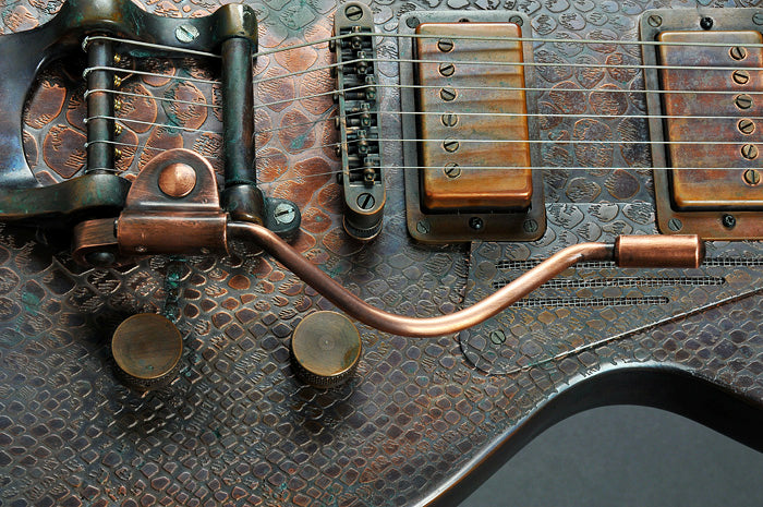 08175 Antique Copper Snakeskin SteelDeville with B7 Bigsby