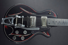 13018 Satin Black Pinstripe SteelDeville with B7 Bigsby