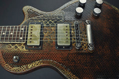 13190 Rust on Cream Snakeskin Holey Front SteelDeville