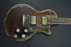 13190 Rust on Cream Snakeskin Holey Front SteelDeville