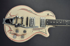 14012 Cream on Red Pinstripe SteelDeville with B7 Bigsby