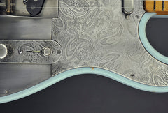 13227 Antique Silver Paisley Ocean Blue SteelTopCaster