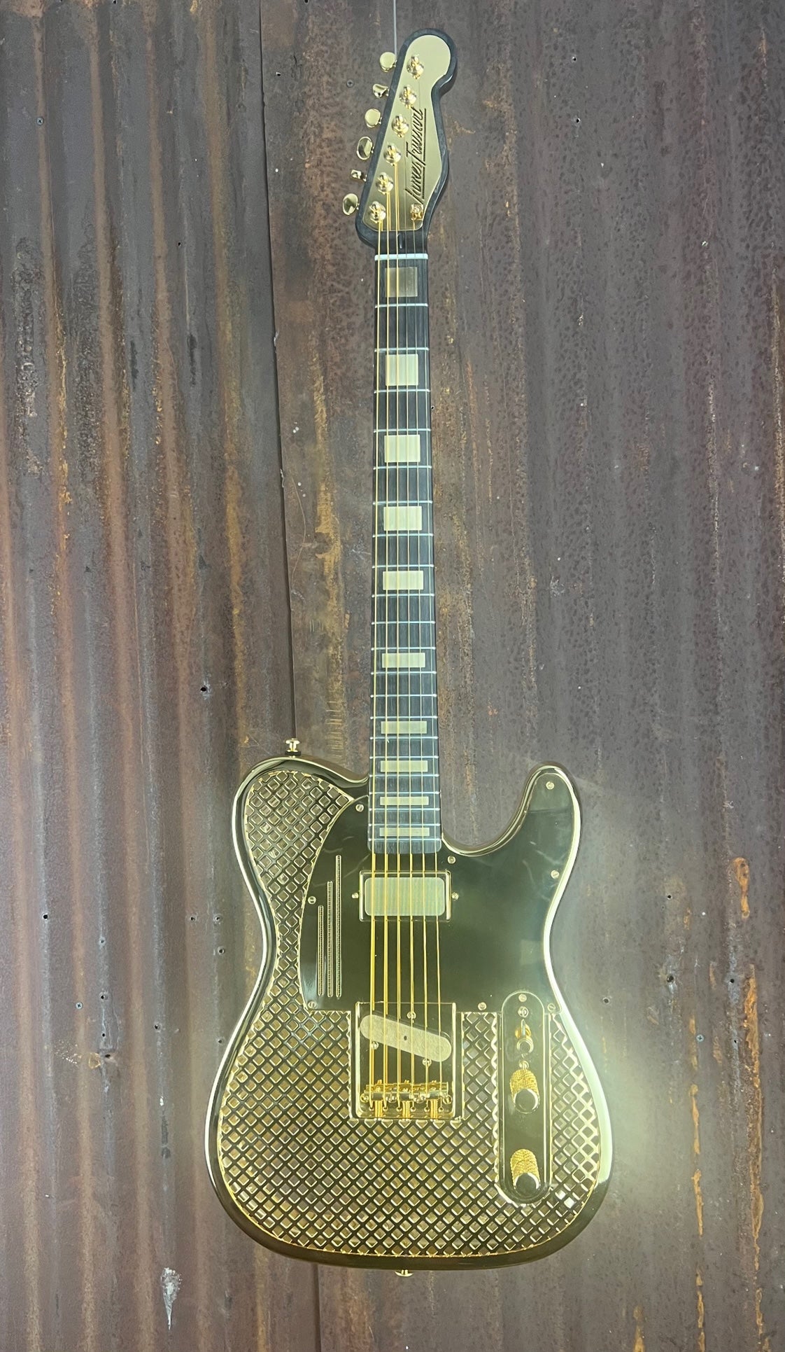 22077 Shiny Gold Caged CadillacCaster
