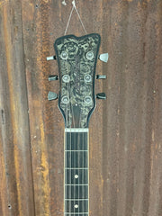 22071 Rust on Cream Roses engraved SteelDeville