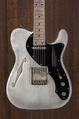 19056 Antique Silver Body on Black Pickguard Deluxe SteelCaster