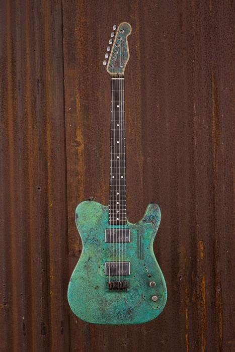 18047 Titanic Green Snakeskin Deluxe SteelCaster with no F Hole