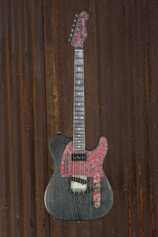 18085 Red on Steel Paisley Grey Driftwood SteelGuardCaster