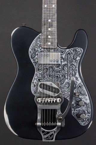 15023 Black on Cream Paisley Deluxe SteelCaster with B16 Bigsby
