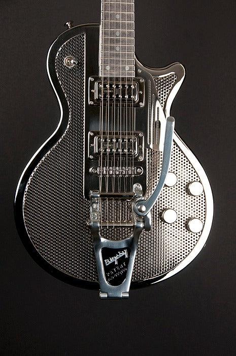 10244 Shiny Nickel Holey Front SteelDeville with B7 Bigsby
