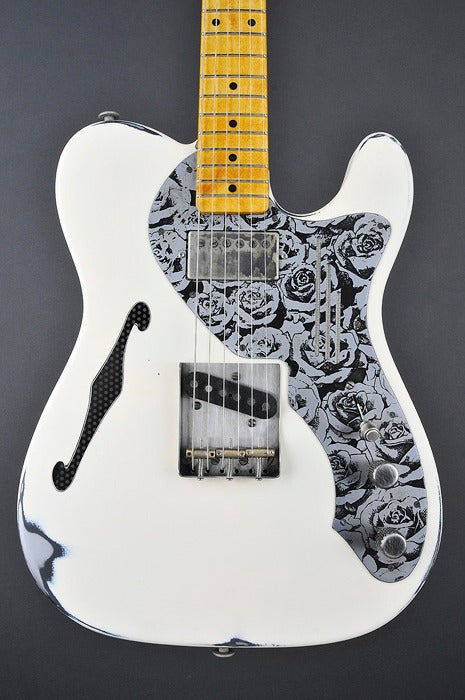 12198 Cream on Black Roses Deluxe SteelCaster