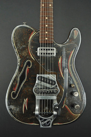 13164 Rust O Matic Pinstripe Deluxe SteelCaster with B16 Bigsby