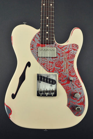 13212 Cream on Red Roses Deluxe SteelCaster